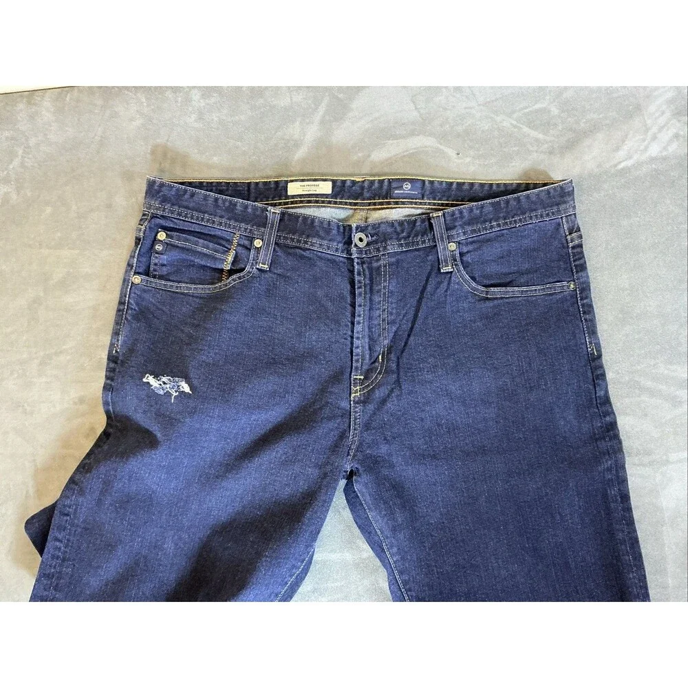 AG Protege Pants Adriano Goldschmied 38x34 Indigo Jeans Dark Mens